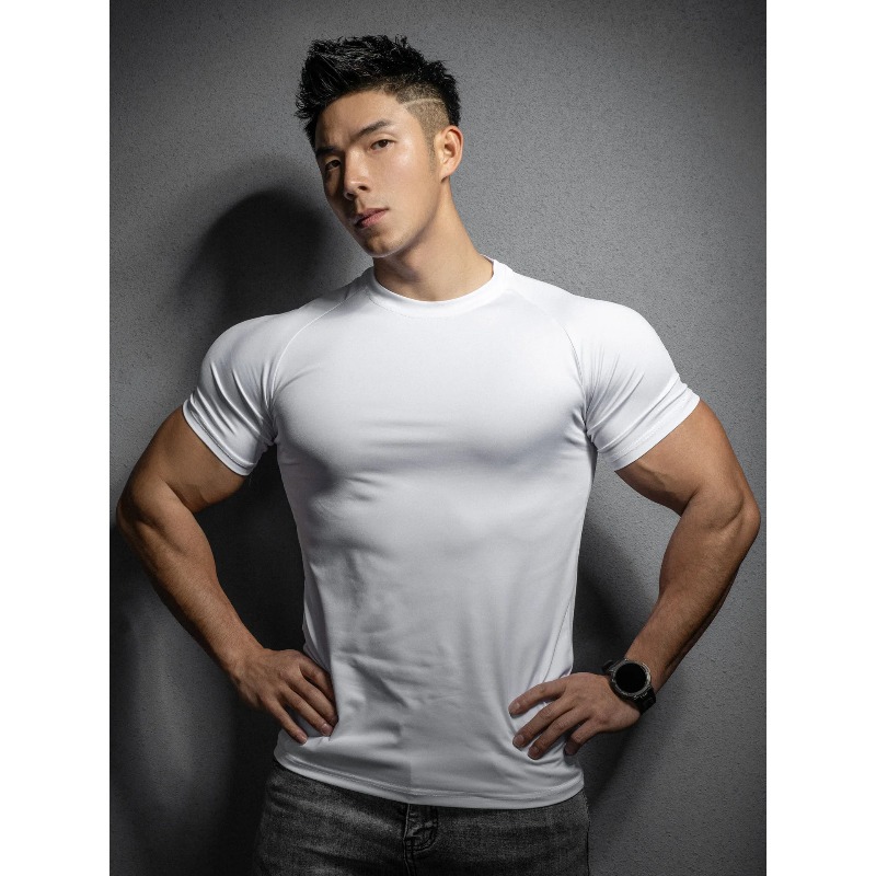 T Shirt Tight Fit - ملابس يوجا للياقة البدنية سريعة الجفاف
