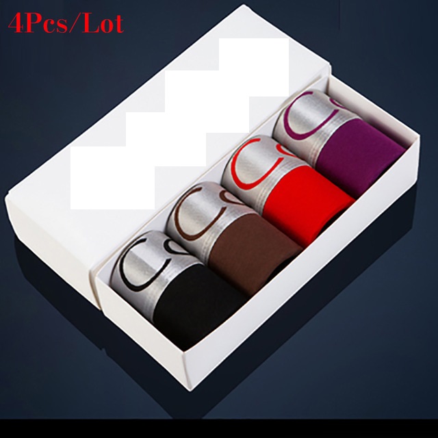 Boxer Brief Pack Cotton - 4 قطعة/الوحدة رجل الملابس الداخلية الملاكمين