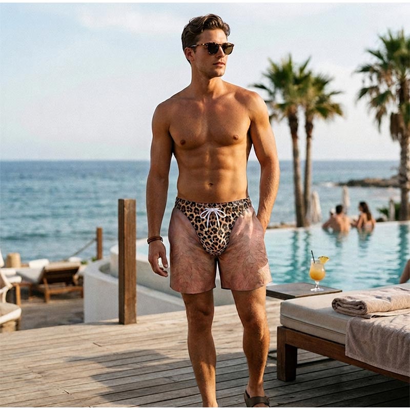 Boxer Brief Pack Cotton - شورت سباحة للرجال بطبعة أرجل الفهد