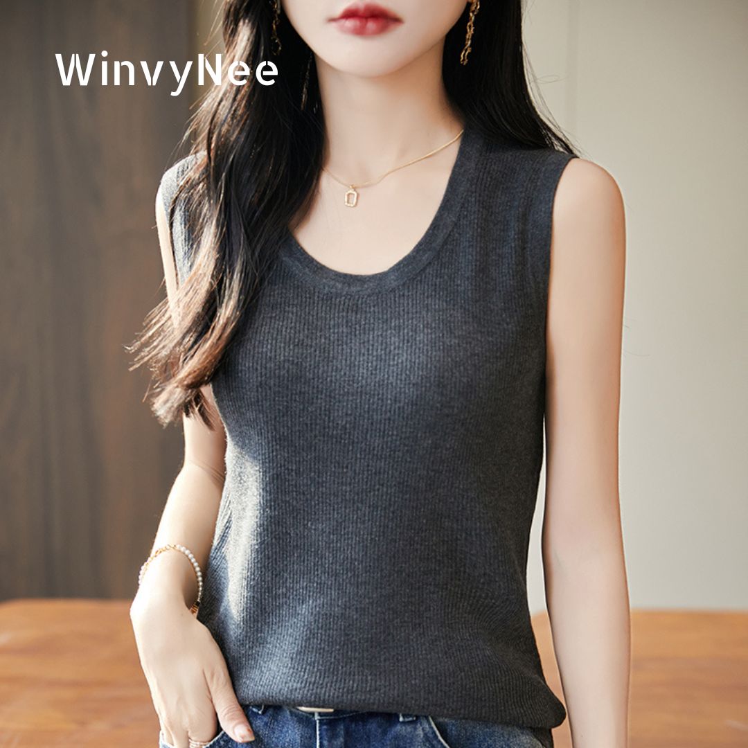 Tank Top Ribbed - قميص نسائي من WinvyNee برقبة عميقة