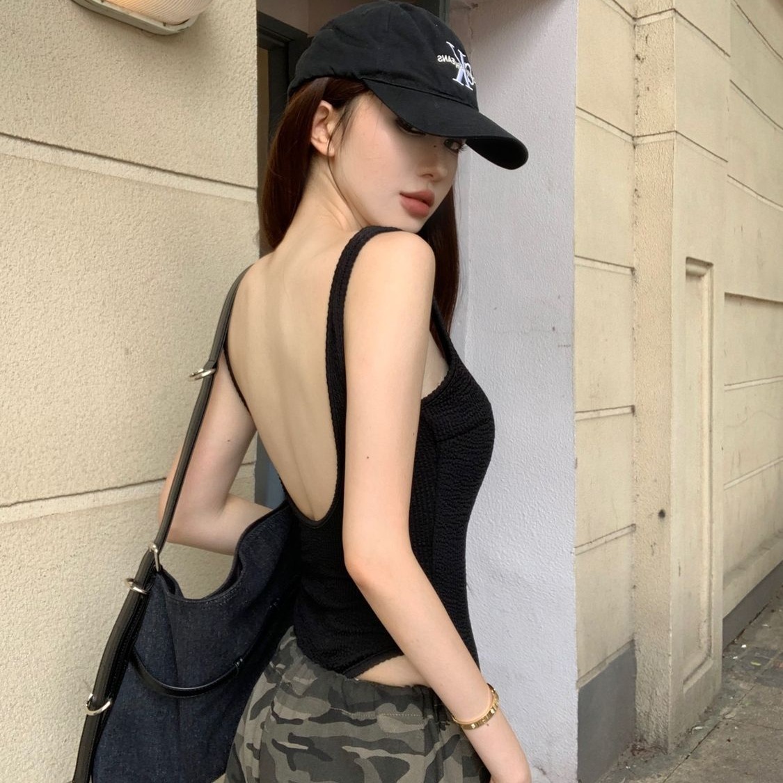 بدلة قطعة واحدة سوداء مثيرة بد - مراجعة Tank Top Ribbed وسعره