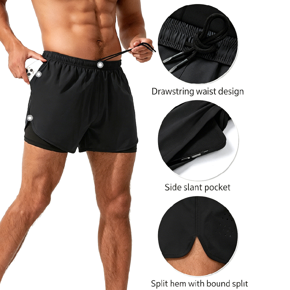 شورت جري عالي الخصر 2 في 1 مع  - مراجعة Compression Shorts Athletes وسعره
