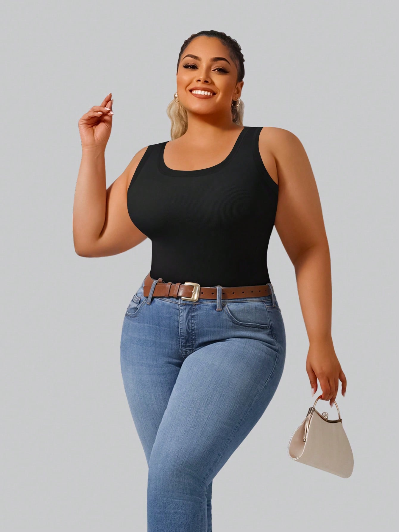 بلوزة نسائية قصيرة مضلعة عالية - مراجعة Tank Top Ribbed وسعره